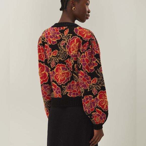 NWOT Farm Rio Shiny Chita Knit Cardigan - Picture 2 of 8